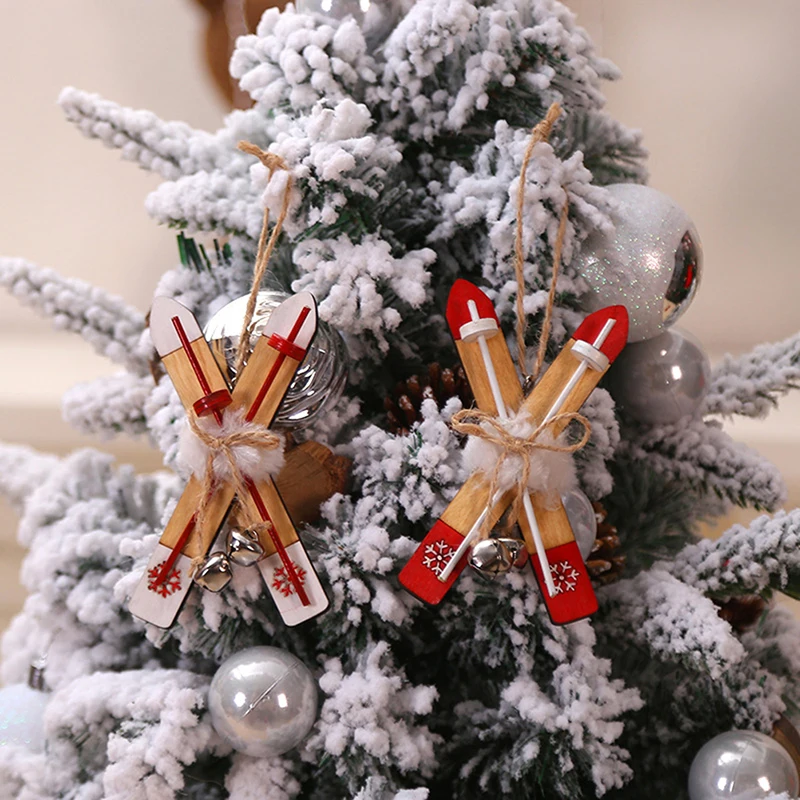 1 бр. Мини Дървени Шейни Подарък Кутия Модел Ски Дъска Miniture направи си САМ Коледен Пейзаж За 1/12 Куклена Къща Декор на Аксесоари За куклена Къща