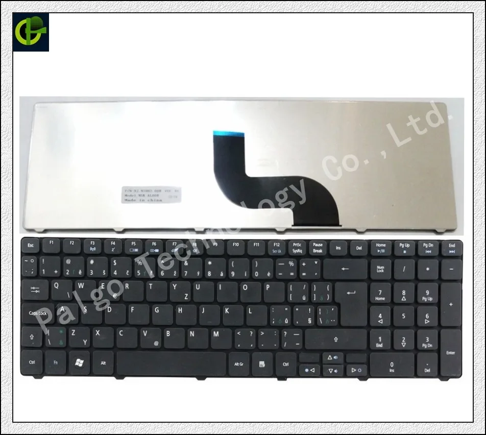 Чешка Клавиатура за Acer, Gateway, Packard Bell NEW90 PEW91 P5WS6 NEW95 PEW71 PEW72 PEW76 MS2291 MS2230 CZ подходящ за лаптоп Словакия SK