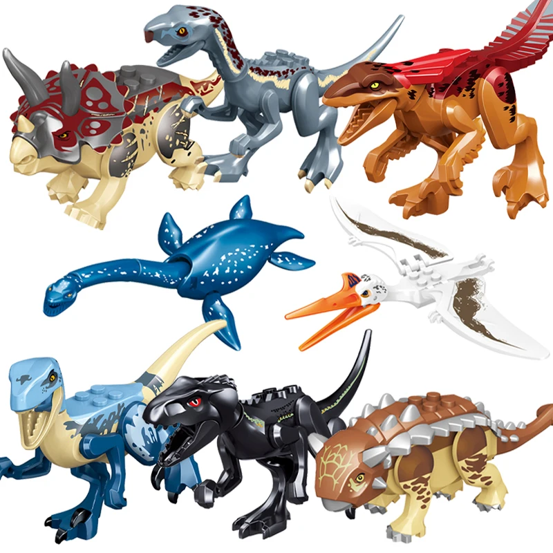 Събраният Блок Играчки Джурасик Мозазавр Жесток Хищник градивните елементи на Динозавър Тухли тиранозавър рекс I-rex се Съберат Динозавър Детски Играчки