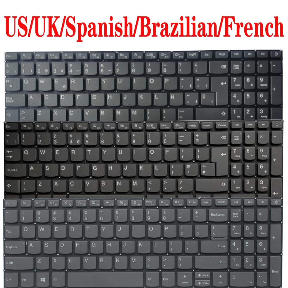 Клавиатура САЩ/Великобритания/SP/Испански/BR/Бразилски/FR ЗА Lenovo IdeaPad S145-15IWL S145-15AST S145-15API V15-IWL V15-15 130-15AST 130-15IKB