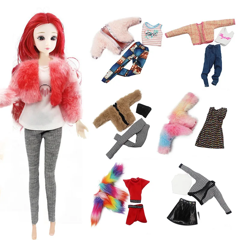 30 см Кукла Барби Дрехи Пуловер, Палто, Костюм с Модерна пола Аксесоари за кукли, без кукли)